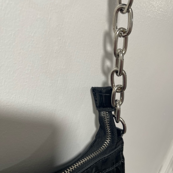 ASOS Black Croc Shoulder Bag - Picture 3 of 7
